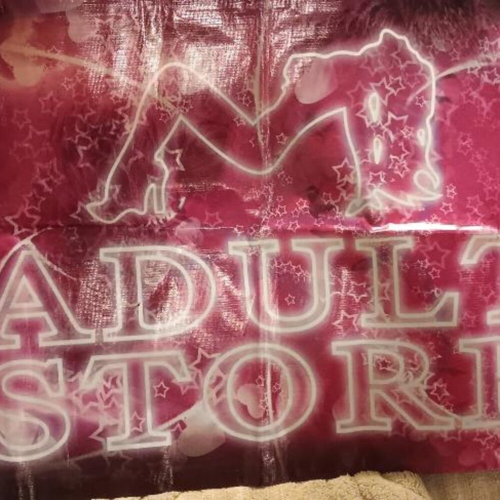 Vinyl Adult Toy Store Sign  Pink & White Home Bar Den Decor Pre-owned